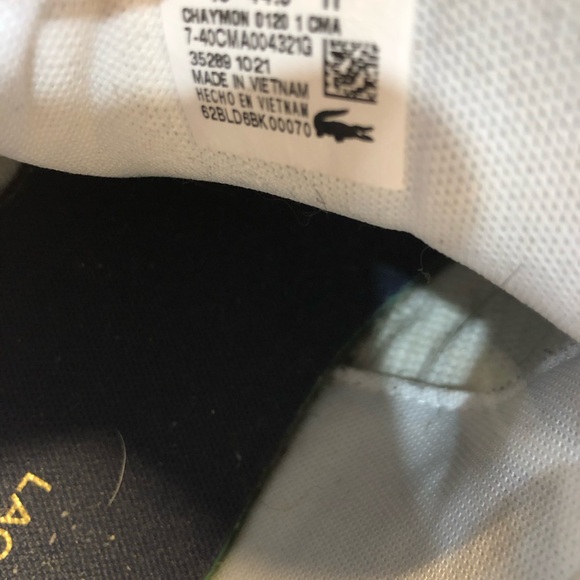 Lacoste Chaymon Sneaker Size 11 Men’s White/Navy/Gold - Picture 3 of 16